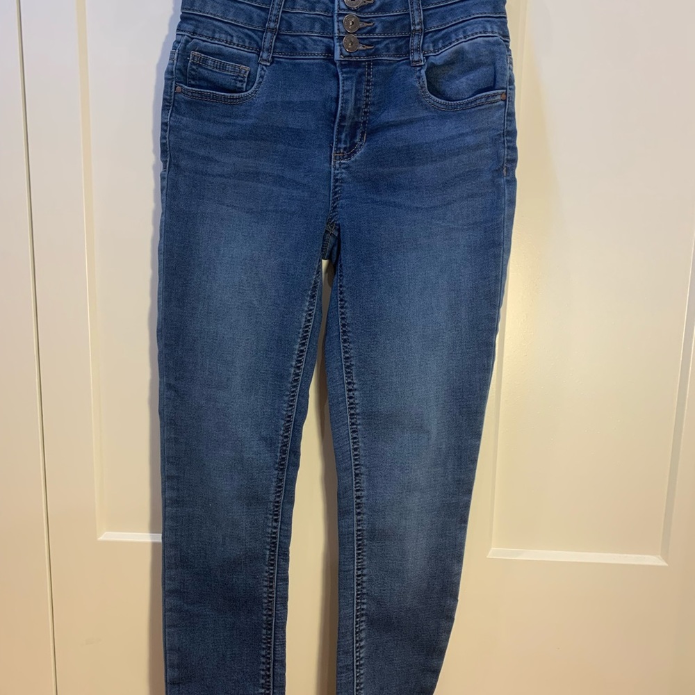 Blue high rise skinny jeggings size 3